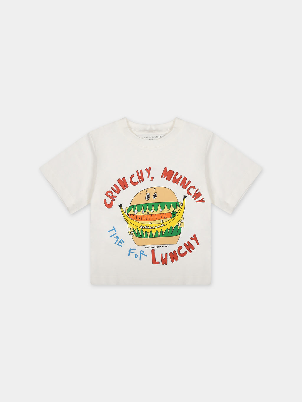 White t-shirt for baby boy with hamburger print